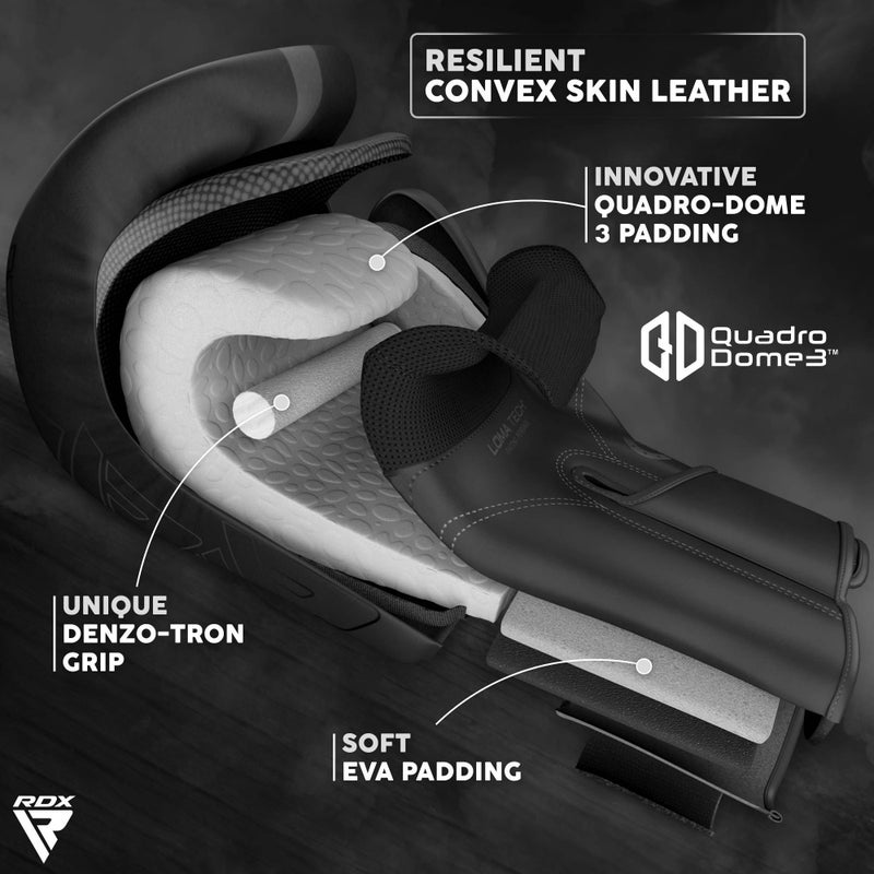 RDX Boxing Gloves, Pro Training Sparring, Maya Hide Leather, Muay Thai MMA Kickboxing, Men Women Adult, Heavy Punching Bag Focus Mitts Pads Workout, Ventilated Palm, Multi Layered, 8 10 12 14 16 18 Oz - Image 2