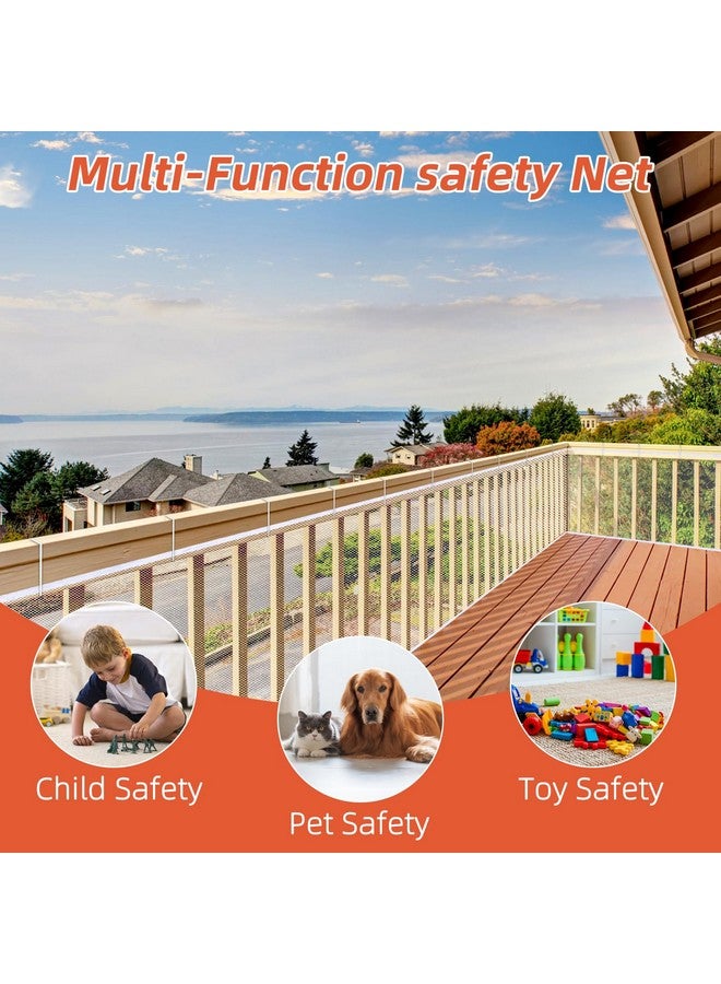 Dovesail Banister Guard 15 ft L x 3 ft H, Deck Safety Net for Baby Proofing, Balcony Mesh Netting, Stairway Deck Rail Mesh Netting for Child Safety,Pet Safety&Toy Safety-White - Image 4