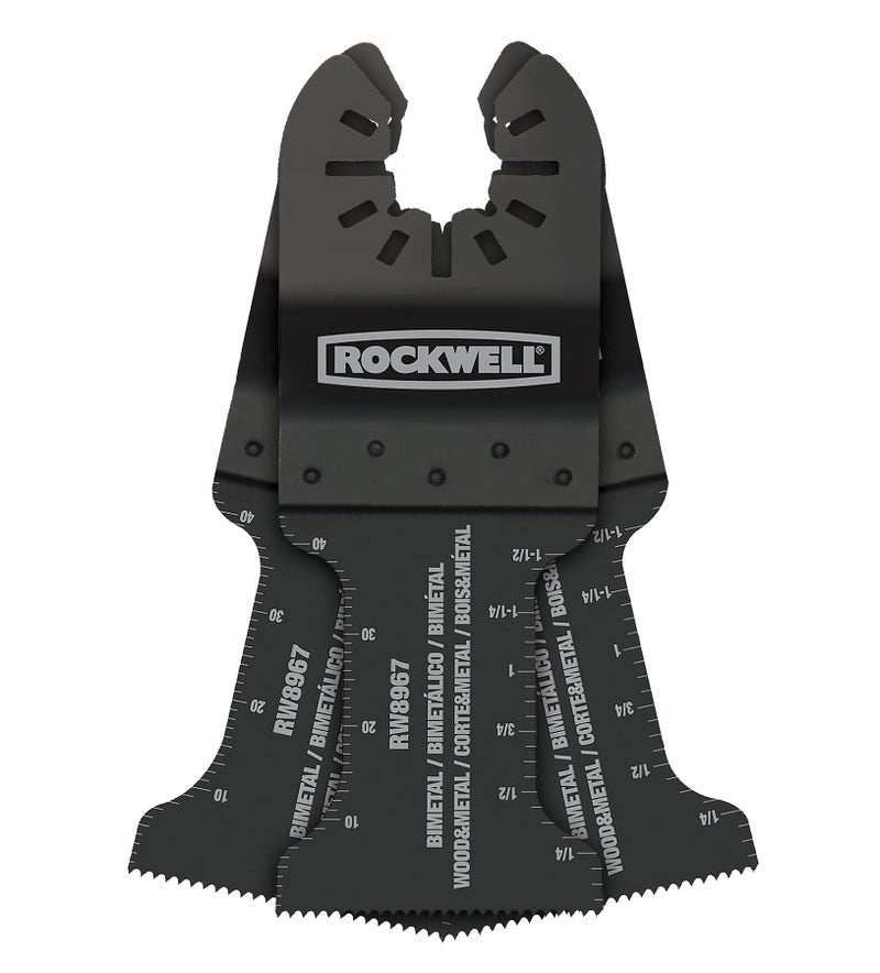 Rockwell RW89673 Sonicrafter Oscillating Multitool Extended Life Bimetal Wood Nail End Cut Blade 3Pack 138