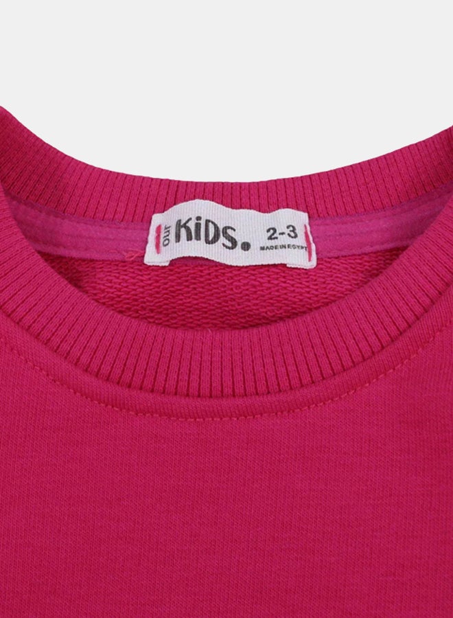 اوركيدز سويت شيرت قطن سادة للبنات – فوشيا - Image 3