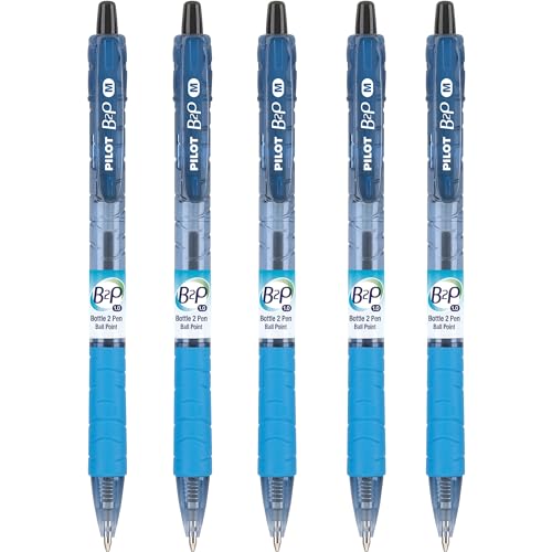 PILOT B2P - Bottle to Pen Refillable & Retractable Ball Point Pen Made From Recycled Bottles, Medium Point, Black Ink, 5-Pack (32812) - Image 5