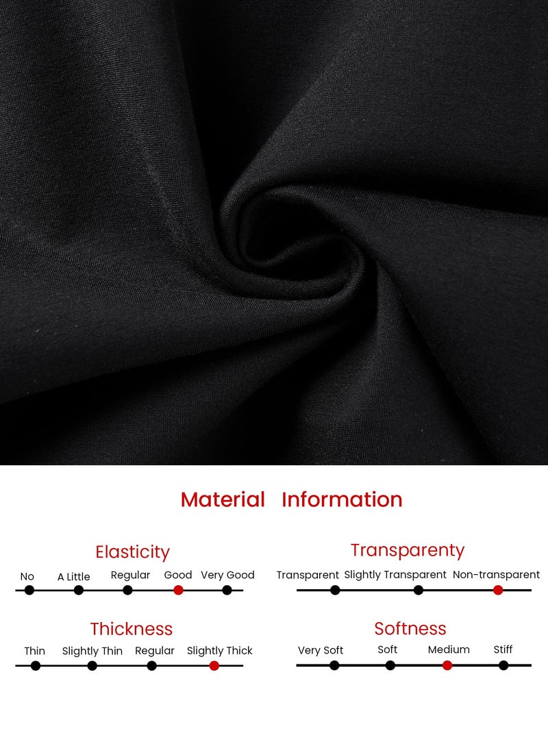Hobemty Women's Knee Length Pencil Dress Cap Sleeve Belted Wear to Work Sheath Dresses XX-Large Black - Image 5