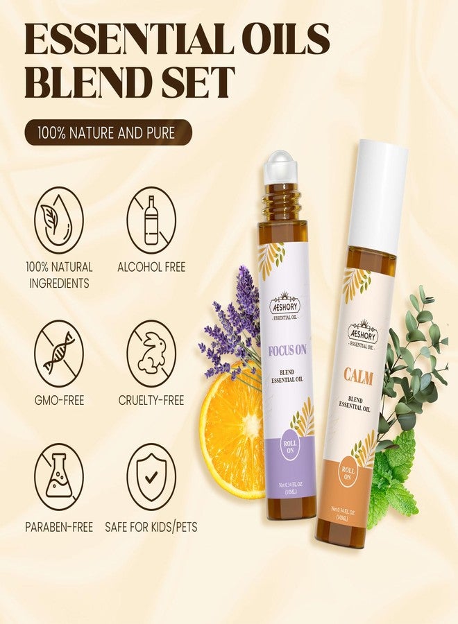 Aeshory Essential Oils Roll On Set,Valentines Day Gifts for Her(Calm, Relax, Breathe, Focus on, Sleep, Renew), Natural Aromatherapy Oil Blend Kit with Roller Ball for Massage, Body Skin Care, Relaxation Gift - Image 3