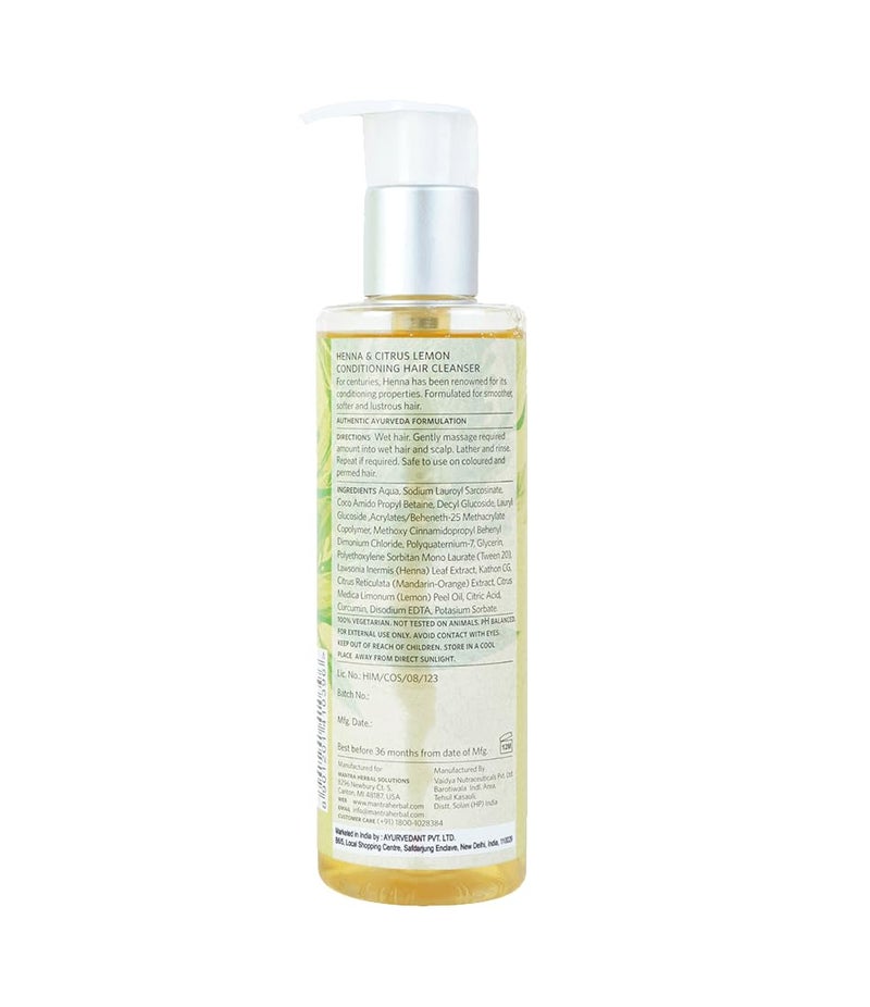 Mantra Herbal Henna and Citrus Lemon Conditioning Hair Cleanser For Dull Dry Hair 250 ml - Image 2