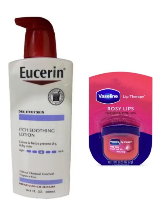 Vaseline Liptherapy Pink Lip 7g + Soothing Lotion 500ml - Image 1