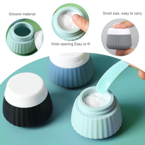 MAYCREATE® 8Pcs Travel Bottles 90ml /40ml Silicone Toiletries Bottles Face Cream Jars Bottle Leakingproof Refillable - Image 4