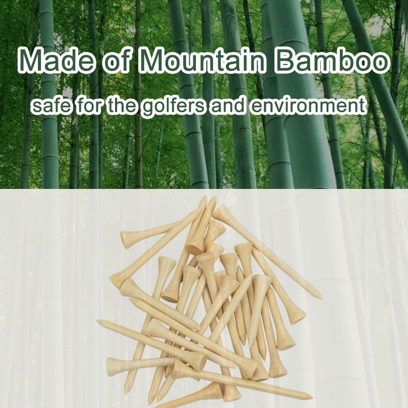 JYWYBF 110 Pcs Bamboo Golf Tees 3-1/4 Inch, Friendly Biodegradable, Long and Tall Golf tees, More Durable and Stable (110, 3-1/4 inch) - Image 2