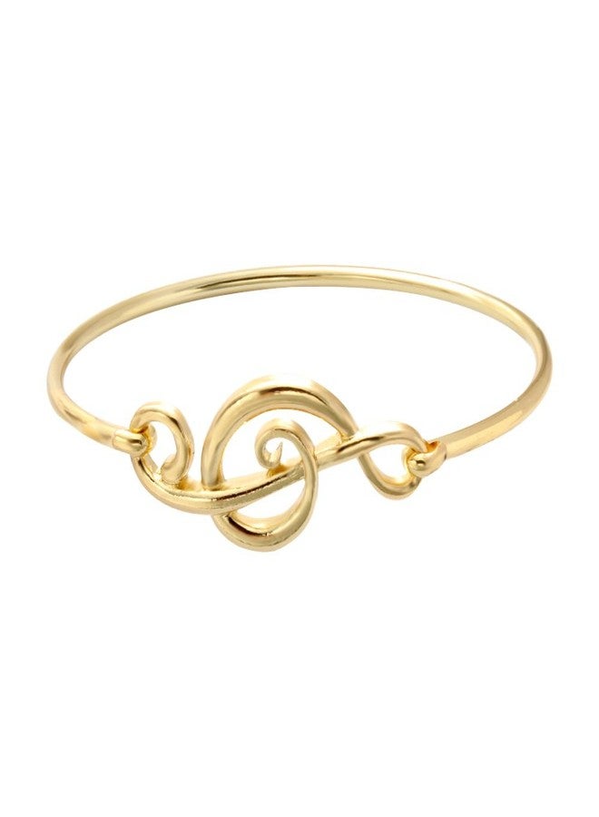 SENFAI Elegant Musical Note Design Fish Hook Bracelet Bangle Jewellery Xmas (Gold Color) - Image 1