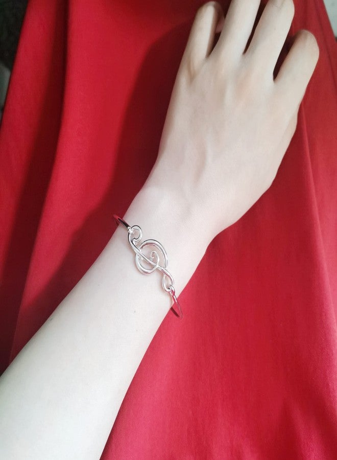 SENFAI Elegant Musical Note Design Fish Hook Bracelet Bangle Jewellery Xmas (Gold Color) - Image 3