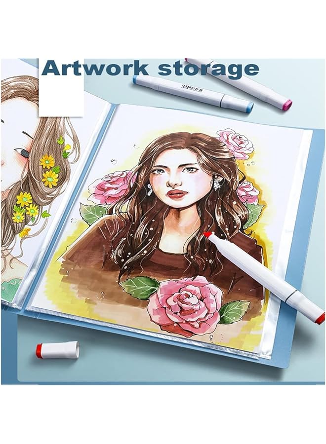 إيروريكس حامل مستندات ورقي لعرض الكتب، مجلد فني متين مع 100 ورقة شفافة واقية للجيب، كتاب عرض للأعمال الفنية، منظم مستندات - Image 2