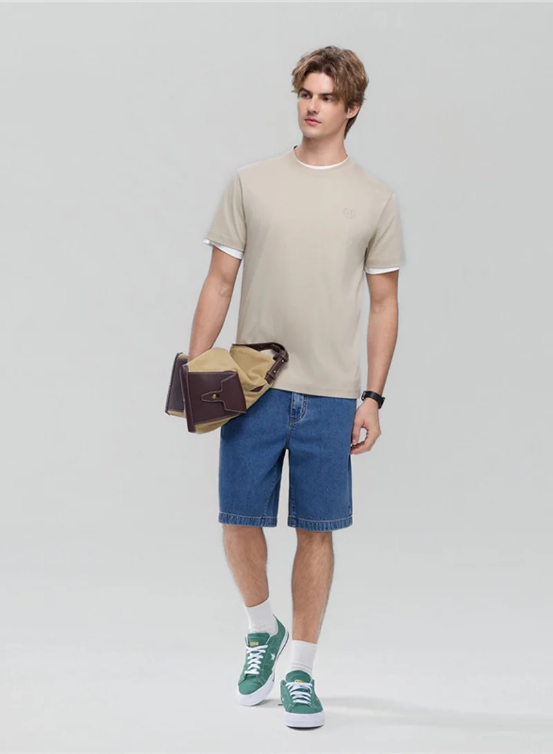 جيوردانو Men's Slim Fit Liquid Touch Cotton Crew Neck Tee