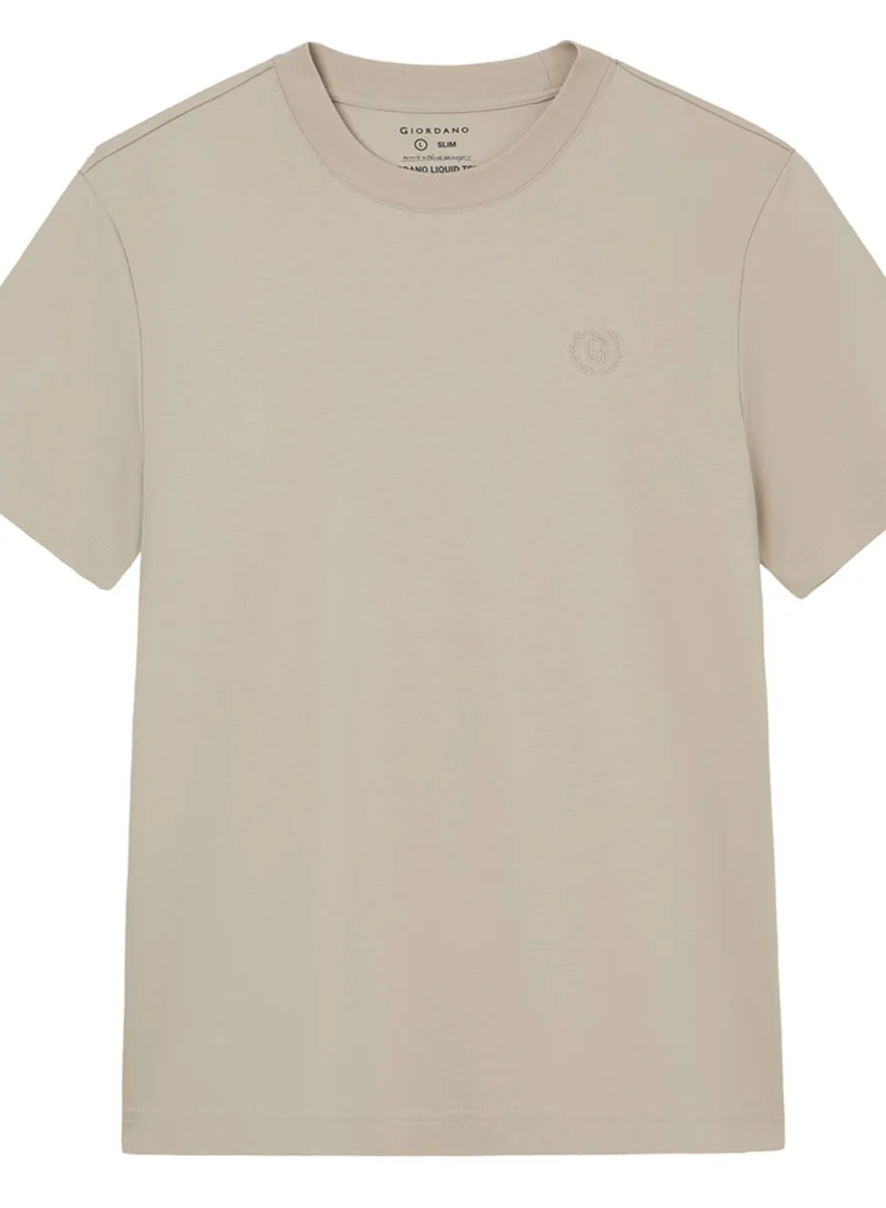 GIORDANO  Men's Slim Fit Liquid Touch Cotton Crew Neck Tee for Men | Best Price UAE