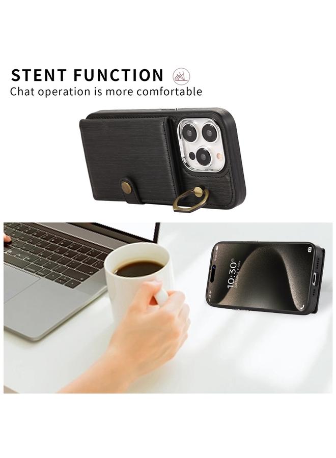 Zaboon Case For iPhone 11 Brushed Texture Wallet Ring Holder Phone Case - Image 3