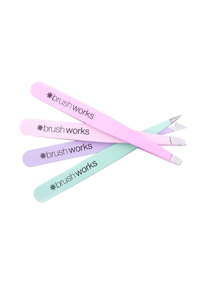 Brushworks HD 4 Piece Combination Tweezer Set - Pastels  - Image 5