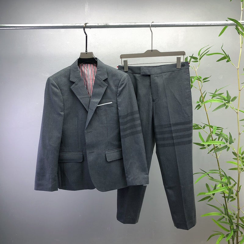 High-End Business Leisure New Tb Four Bar Single Sleeve Suit Suit Pants Suit Flat For European Goods - Image 2