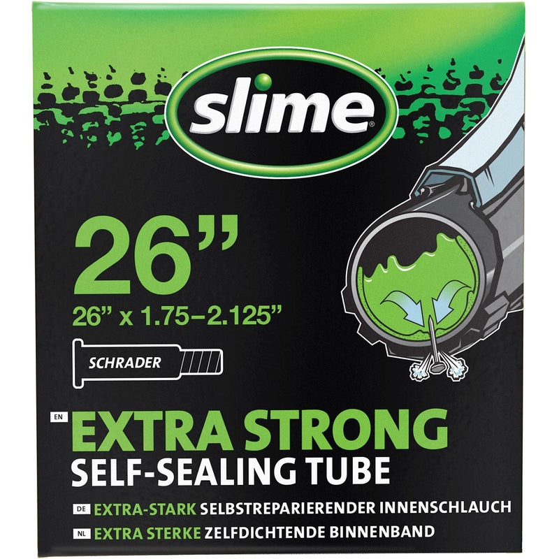 Slime 30045 Bike Inner Tube with Slime Puncture Sealant, Extra Strong, Self Sealing, Prevent and Repair, Schrader Valve, 26" x 1.75-2.125" - Image 1
