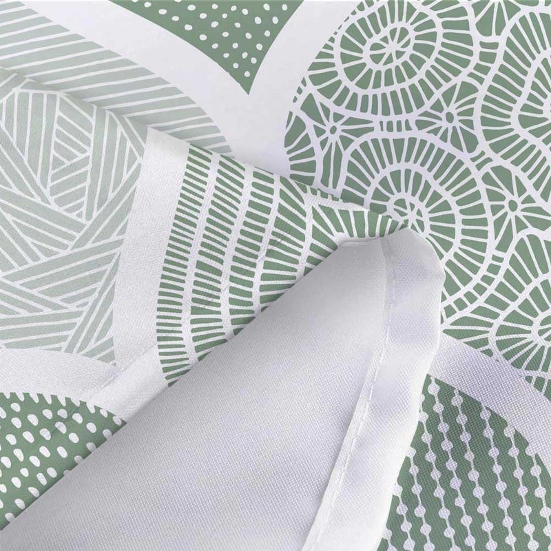 JAWO JAWO Green and Grey Camper RV Shower Curtain for Travel Trailer Bathroom  Mint Green Retro Bohemian Geometric Camping Small Narrow Fabric Shower Curtains Set  Happy Camp Decor Accessories 47X64 in - Image 5