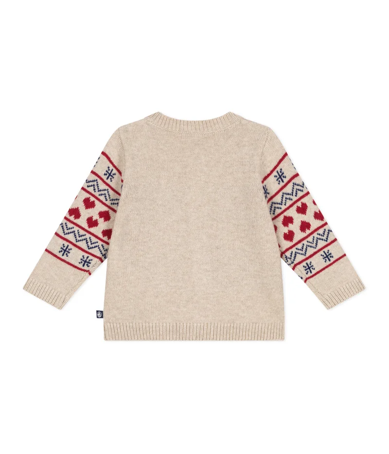 Petit Bateau Babies' knitted cardigan with a wool content