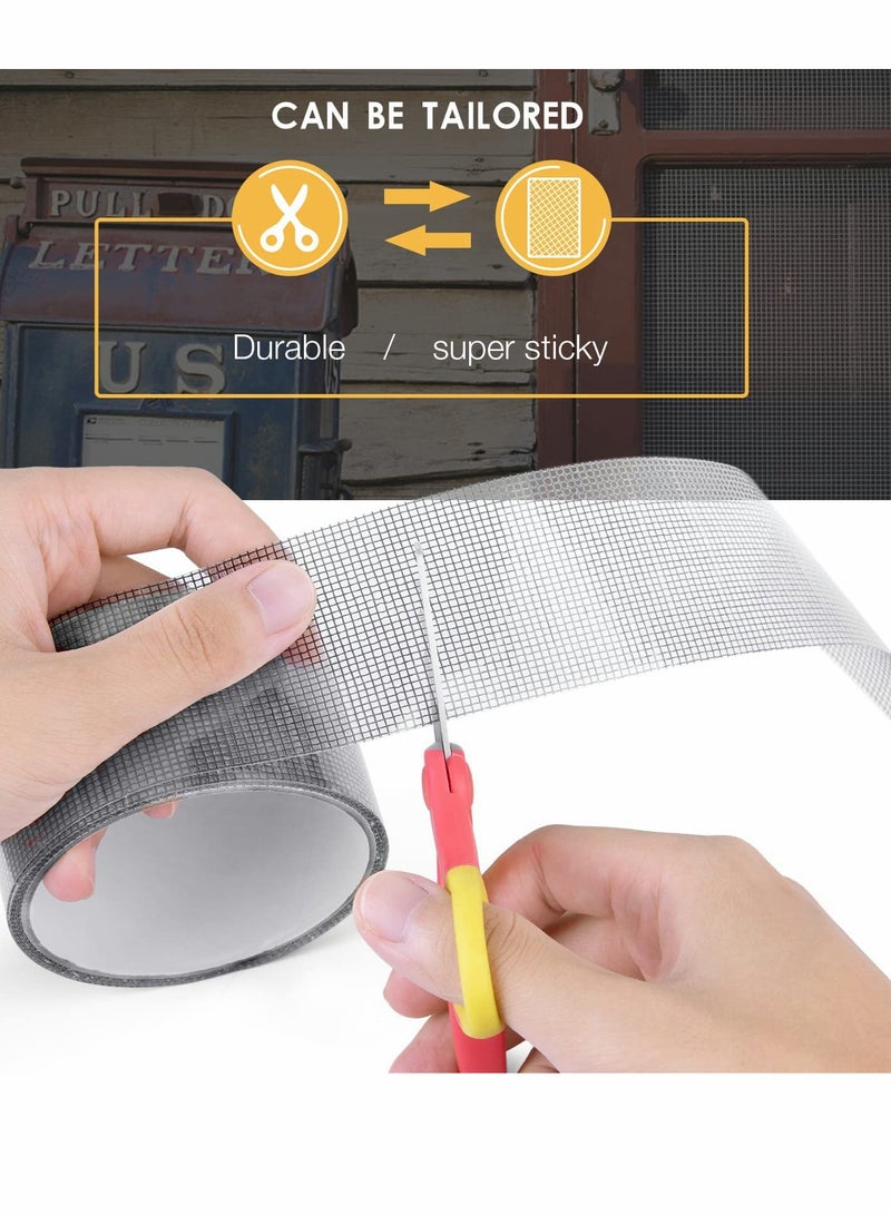 KASTWAVE Window Screen Repair Kit, 2 Pcs Strong Adhesive & Waterproof Fiberglass Covering Mesh Tape - Image 3