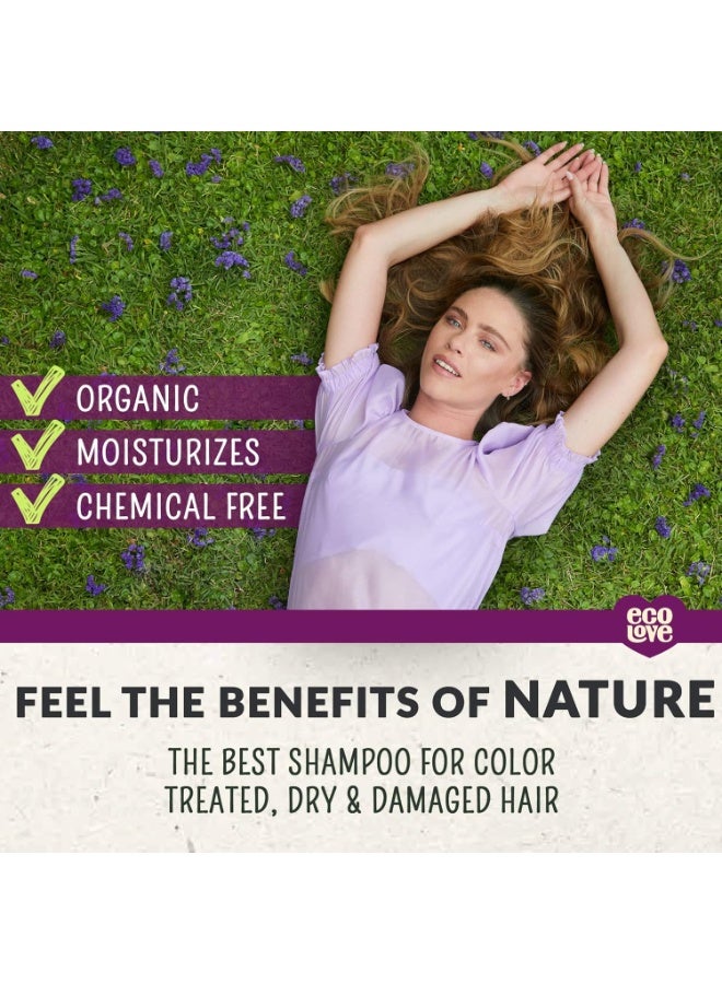 ecoLove - Natural Shampoo, Sodium lauryl sulfate Free, Vegan & Cruelty Free Shampoo for Color Treated Hair, Very Dry & Damaged Hair, Organic Lavender shampoo, No SLS or Parabens, 17.6 oz - Image 3