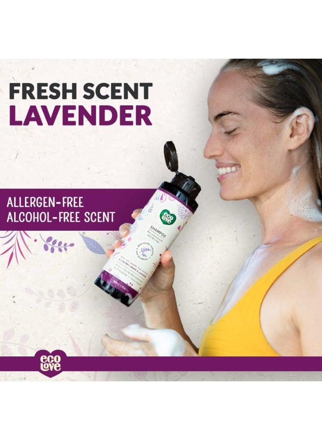 ecoLove - Natural Shampoo, Sodium lauryl sulfate Free, Vegan & Cruelty Free Shampoo for Color Treated Hair, Very Dry & Damaged Hair, Organic Lavender shampoo, No SLS or Parabens, 17.6 oz - Image 4