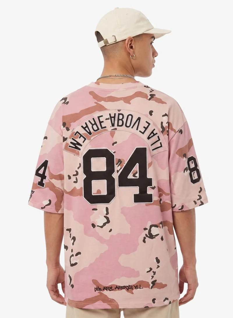 Grimey Concreat Jungle All Over Print V Neck Oversized T-Shirt
