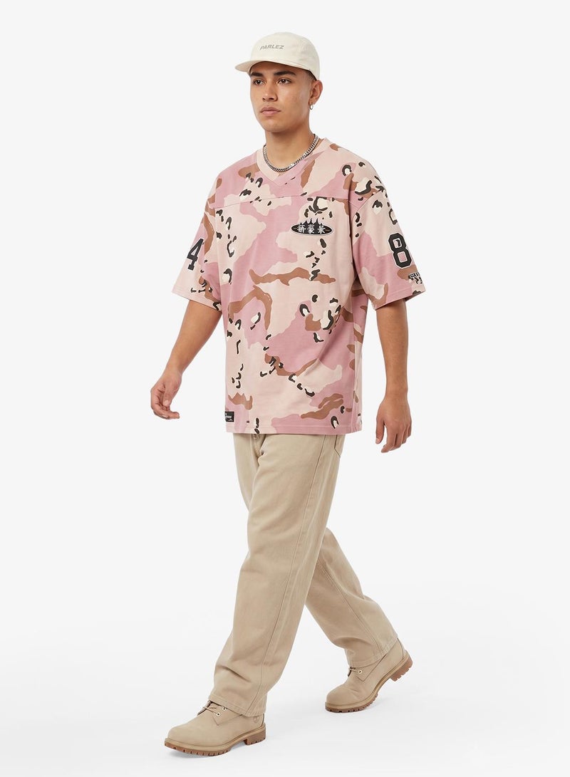 Grimey Concreat Jungle All Over Print V Neck Oversized T-Shirt - Image 4