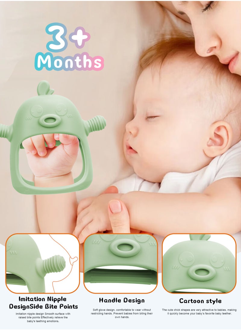 URbazaar Fruit sucker baby, contains 1 silicone fruit suckers, storage of baby food, teething toy for baby, 4 silicone teats in 2 sizes, fruit sucker baby from 6 months, BPA free (green & pink)  - Image 5