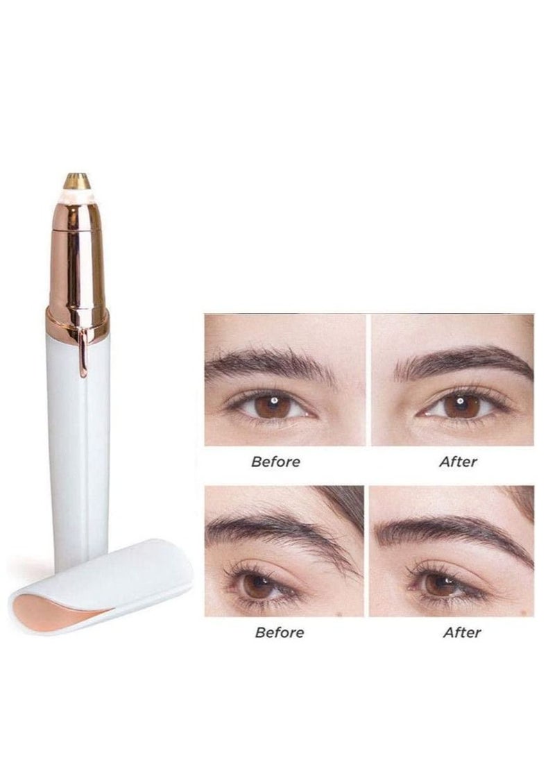 Eyebrow Hair Remover Trimmer, Instant and Painless - White/Rose Gold - Image 3