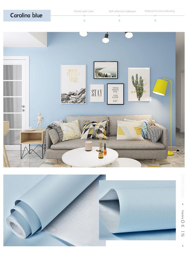 Bluejw Self-Adhesive Wallpaper Waterproof And Moisture-Proof Washable Wallpaper Solid Color Stickers For Bedroom Living Room Background Wall 10x0.6meter  - Image 2