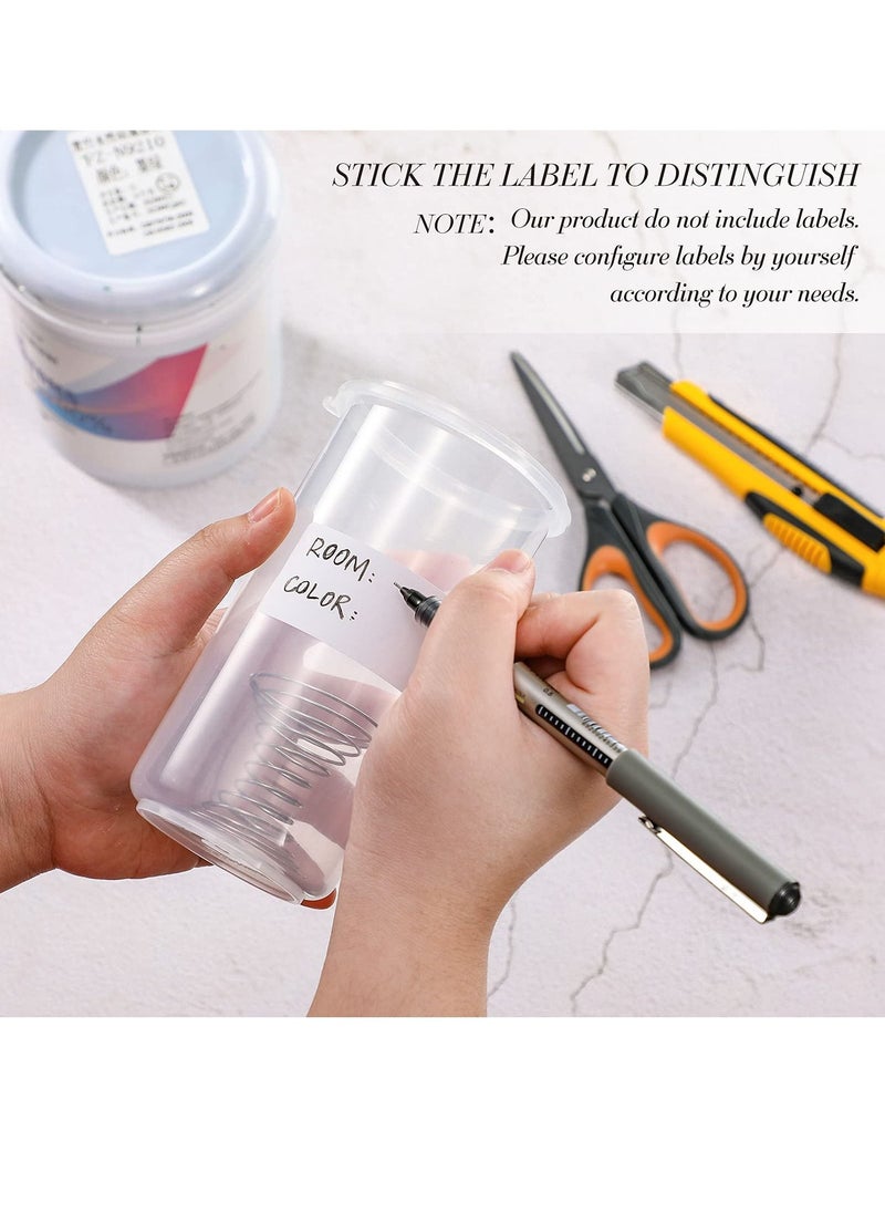 SYOSI 4 Pcs Paint Container with Stainless Steel Mixing Ball, Touch up Paint Plastic Paint Containers with Lids, Paint Storage Containers Airtight Paint Container for Leftover Paint (400ml)
