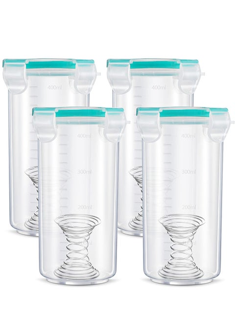 SYOSI 4 Pcs Paint Container with Stainless Steel Mixing Ball, Touch up Paint Plastic Paint Containers with Lids, Paint Storage Containers Airtight Paint Container for Leftover Paint (400ml)