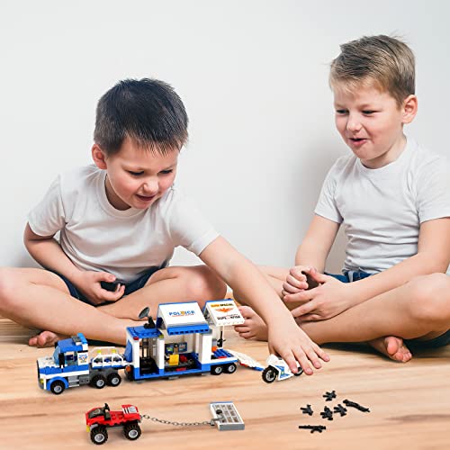 INRATELL City Police Mobile Command Center Truck Building Blocks Kit Toys Police Vehicles Series Prison Break Jail Set with Action Cop Motorbike ATV Arms Play Set for Boys and Kids Age 5 483 Pieces - Image 5
