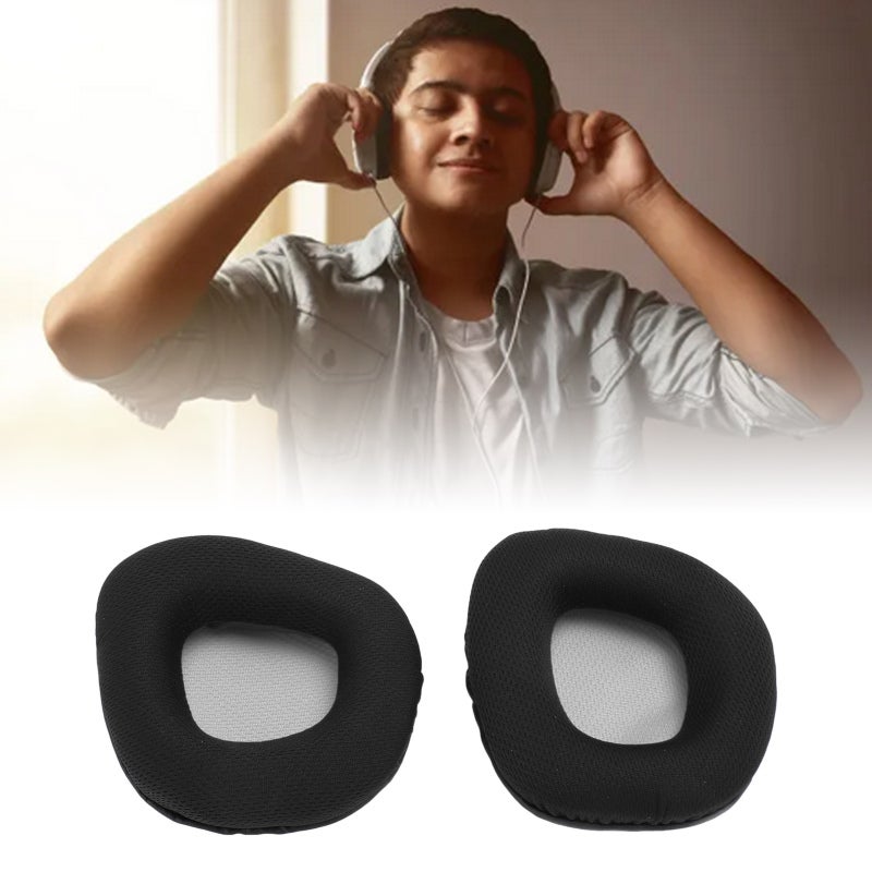 Replacement Ear Pads Black Gray Mesh: High-density Memory Foam Protein Leather - Noise Isolation Breathable Stitching - Easy Install Ear Cushions for Corsair Void Series Headphones - Image 3