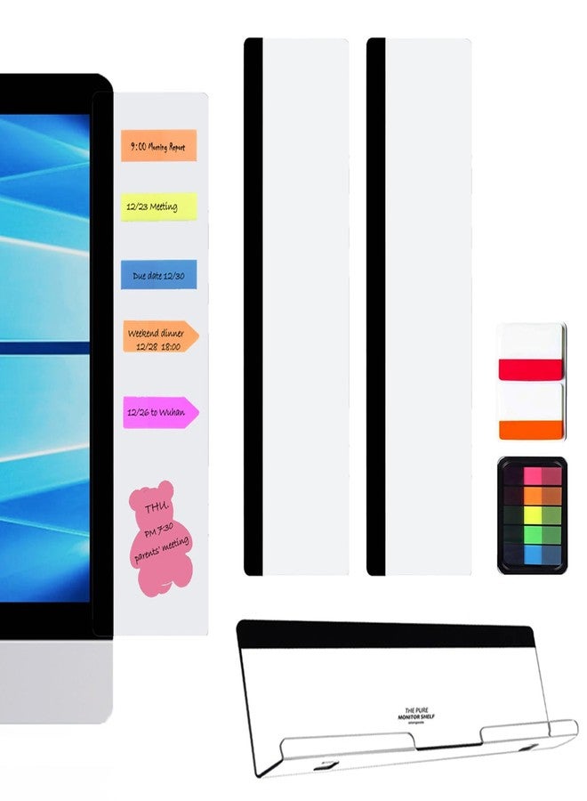 LRZCGB Monitor Memo Board,3 Pieces Computer Monitor Message Board Acrylic Monitor Sticky Note Holder Suitable for Home Office Desktop (2 Sides+Bottom) - Image 1
