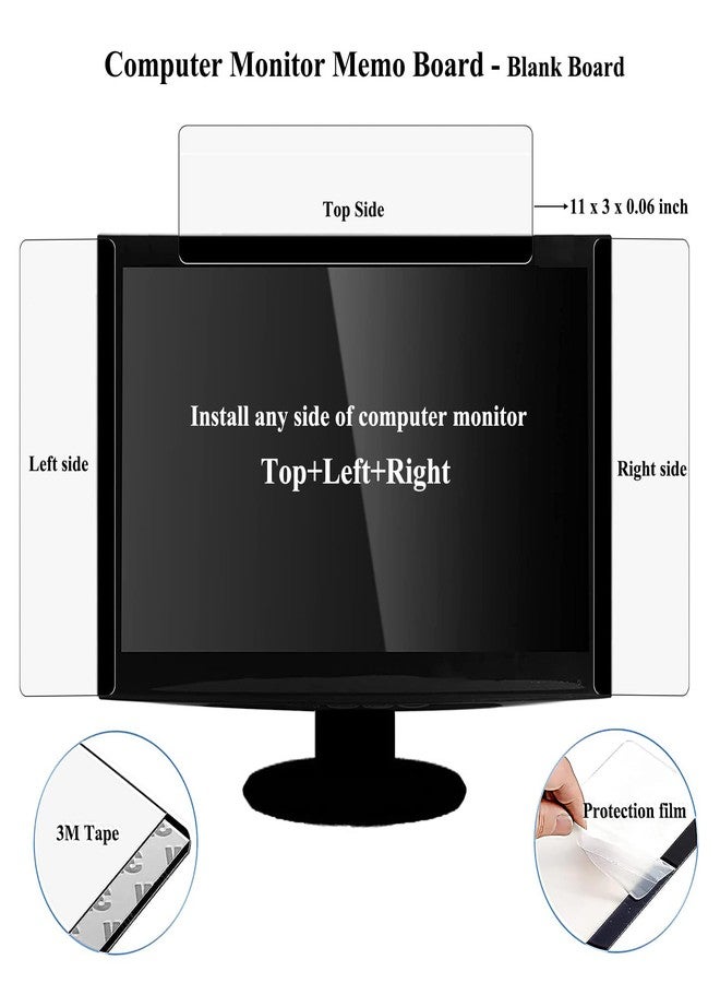 LRZCGB Monitor Memo Board,3 Pieces Computer Monitor Message Board Acrylic Monitor Sticky Note Holder Suitable for Home Office Desktop (2 Sides+Bottom) - Image 2