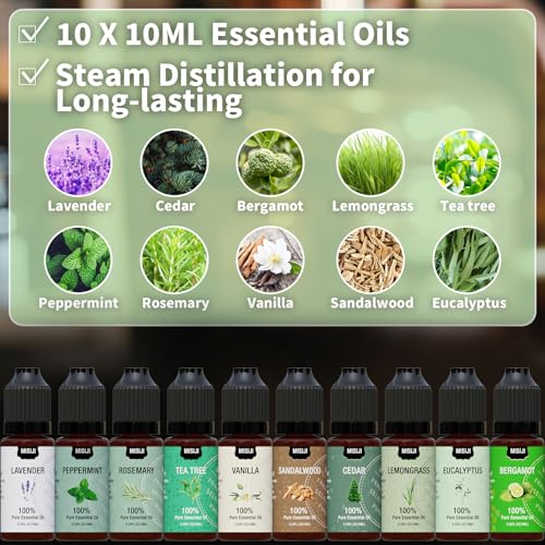 MISIJI Essential Oils SetMISIJI Essential Oils for Diffuser for HomeDiffuser Oils Scents for AromatherapyCandleSoap MakingLaundryHumidifiers 10 Scents Blissful - Image 5