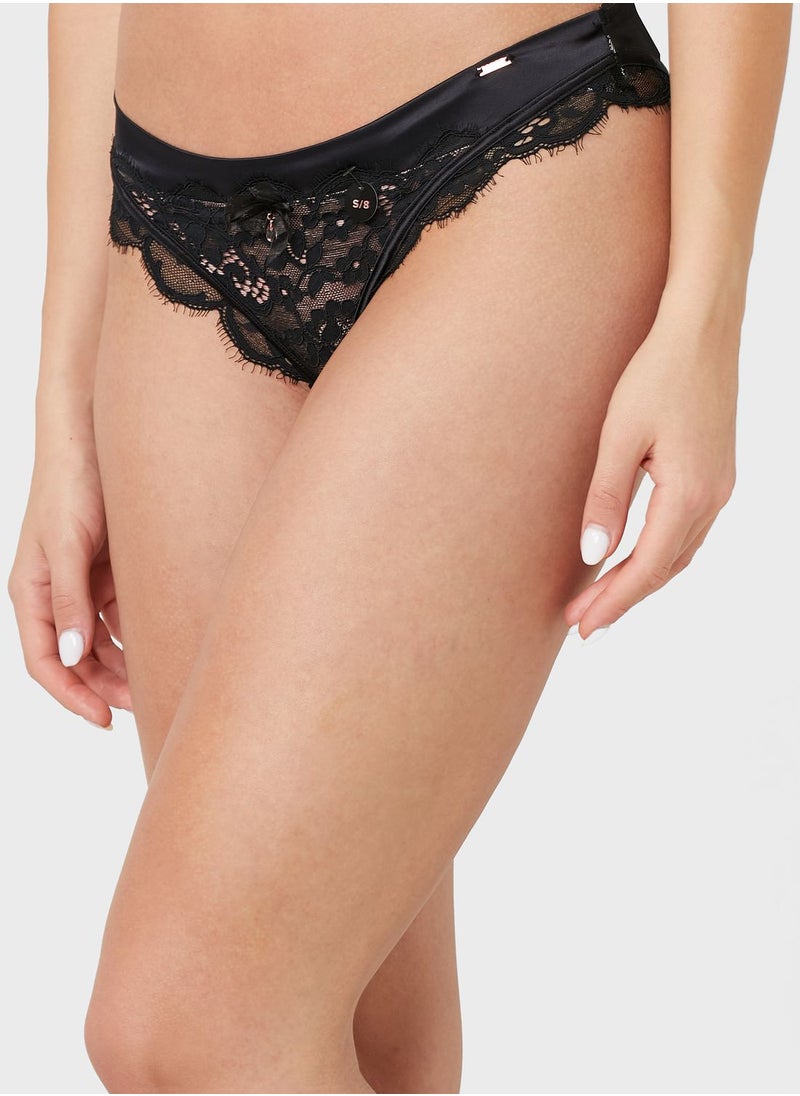 hunkemoller - Lace High Leg Brief - Image 1