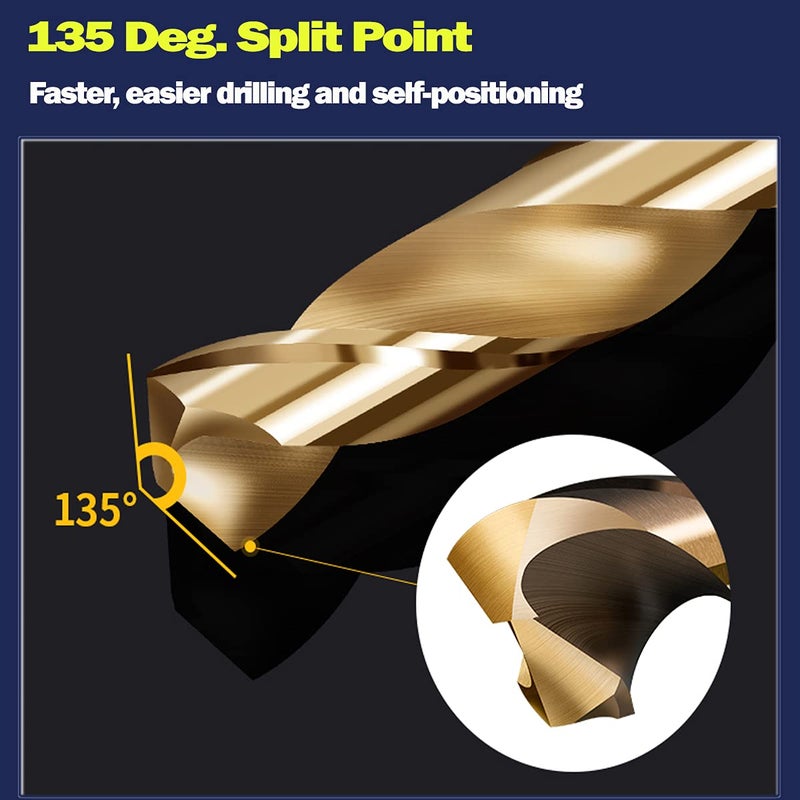 MAX-CRAFT Store Hss Cobalt Drill Bit Set 1/4 in. x 6 in. Aircraft Extension Extra Long Deep Hole Drilling-3Pcs - Image 4