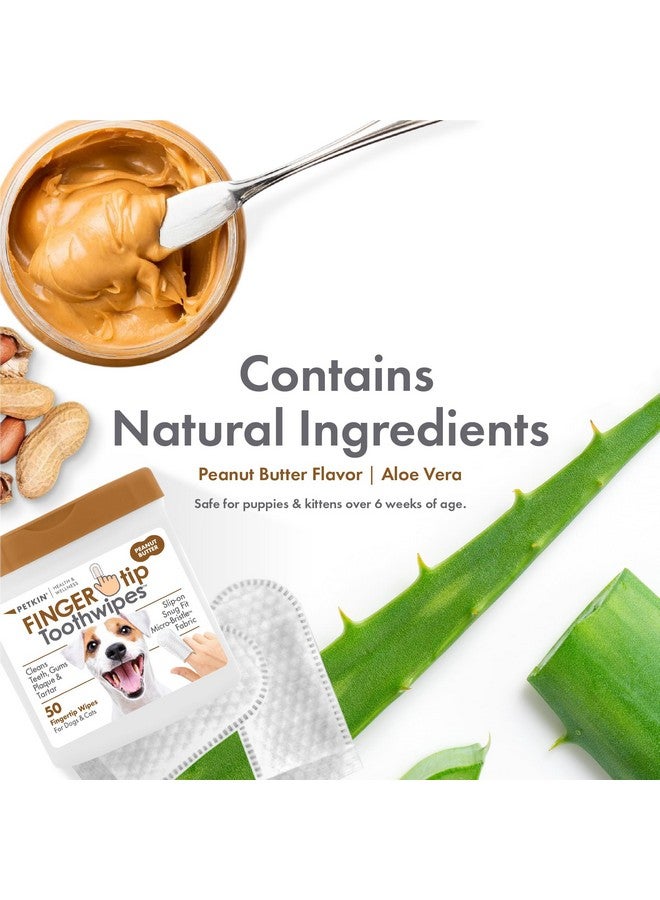 بيتكين مناديل تنظيف الأسنان من بيتكين للكلاب والقطط، 50 منديلًا للأصابع - سهلة الارتداء، ملائمة تمامًا، مصنوعة من نسيج ذي شعيرات دقيقة - تنظف الأسنان واللثة والبلاك والجير - مريحة، مثالية للمنزل والسفر - زبدة الفول السوداني - Image 5