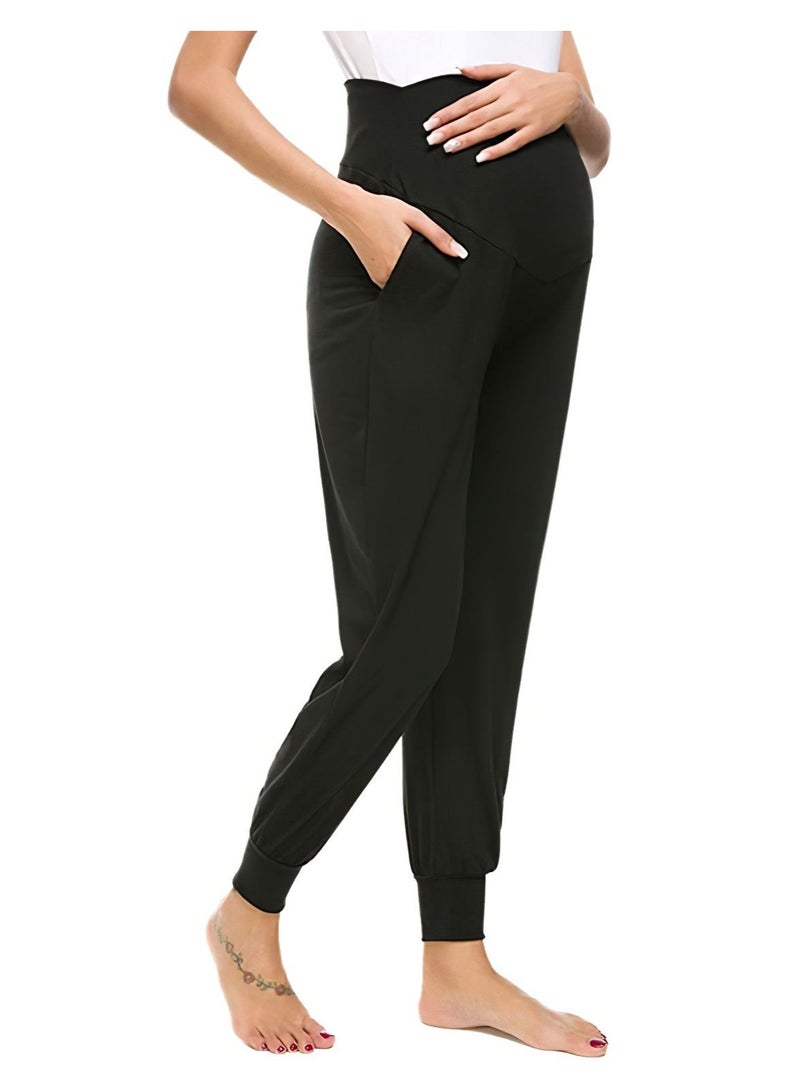 Women's Maternity Pants Over Belly Lounge Pajamas Clothes Pregnancy Must Haves Joggers with Pockets  - Image 4