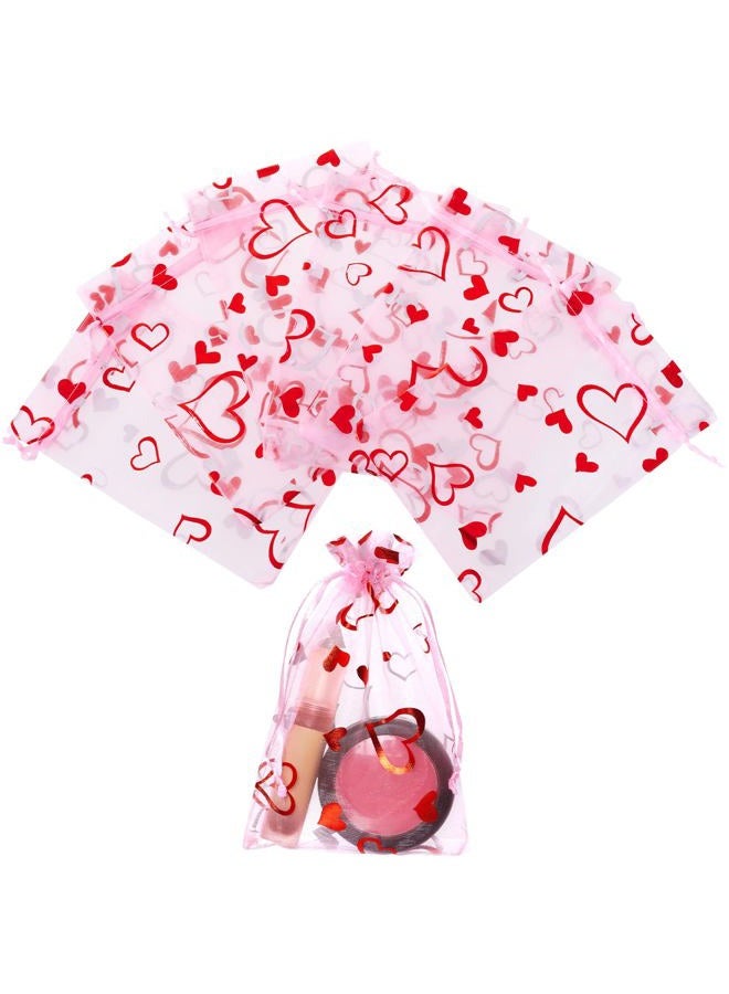 Bskifnn 50PCS Valentine Candy Bags Organza Bags 4 x 6Inch (50) - Image 3