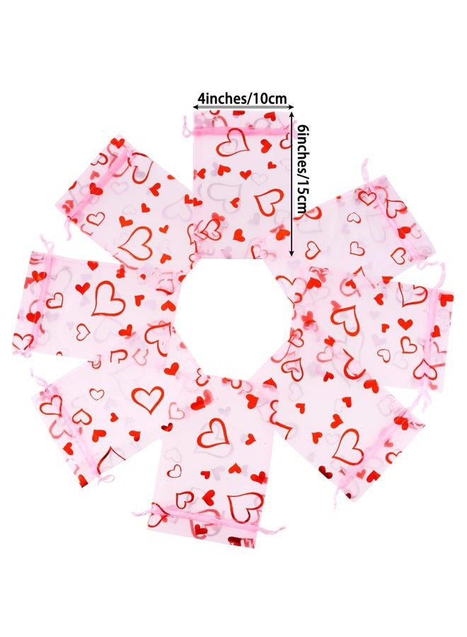 Bskifnn 50PCS Valentine Candy Bags Organza Bags 4 x 6Inch (50) - Image 2