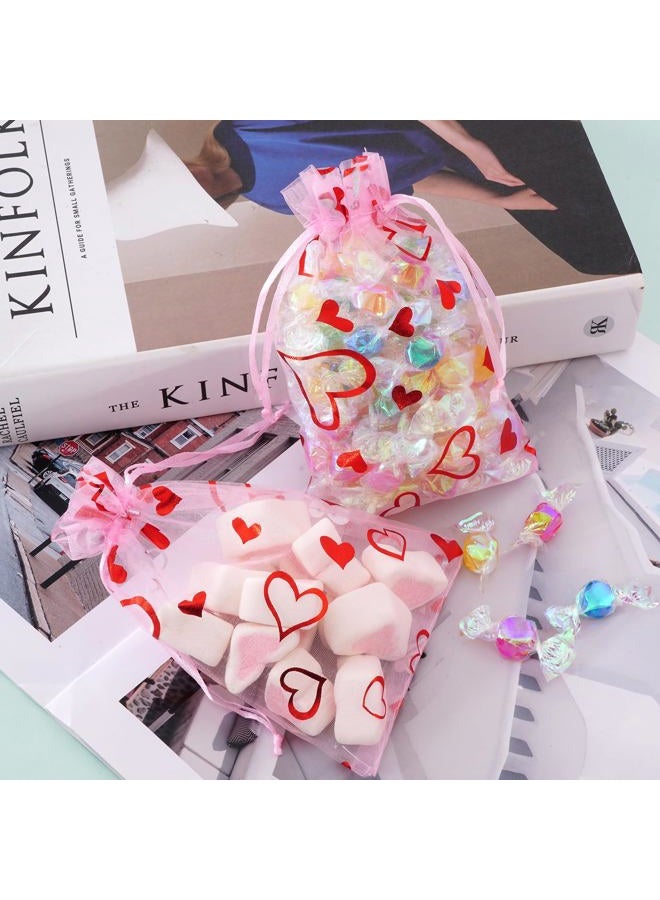 Bskifnn 50PCS Valentine Candy Bags Organza Bags 4 x 6Inch (50) - Image 5