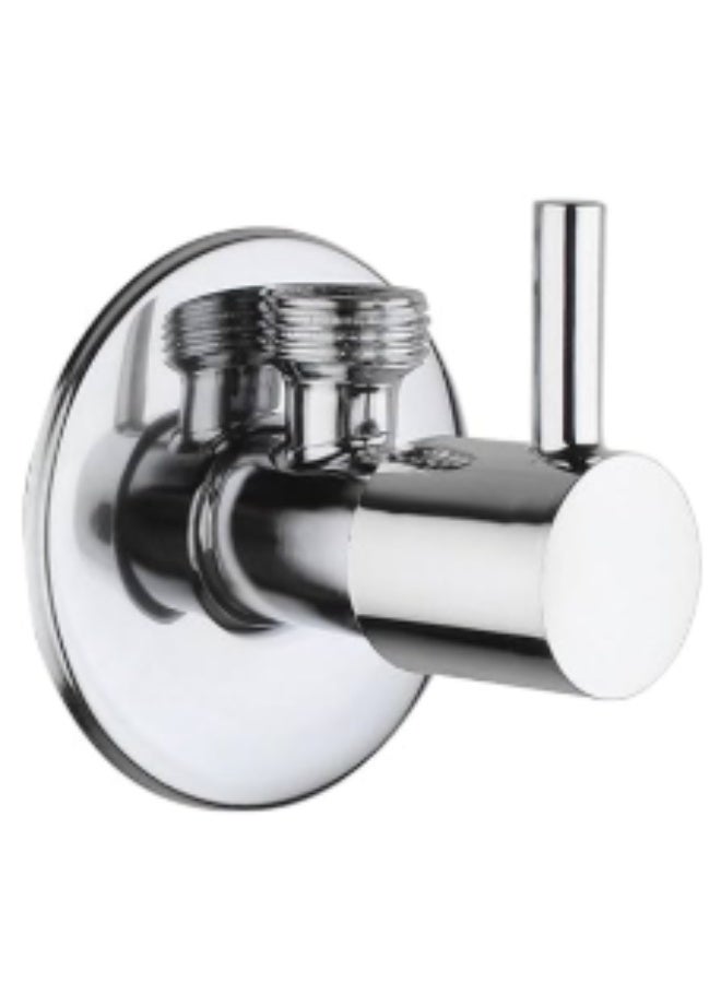 Colro Global Premium Quarter-Turn Brass Angle Valve with Wall Flange - Chrome Finished Water Control Valve for Toilet, Basin, and Geyser, Durable Leak-Proof Stop Cock, Silver - Image 2