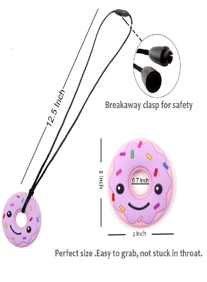 MaberryTech Direct Sensory Chew Necklaces for Kids Adults, Chew Toys for Kids with Autism Anxiety ADHD SPD or Special Needs, Silicone Donut Chewy Chewing Necklace Sensory Help to Relieve Stress - Image 4