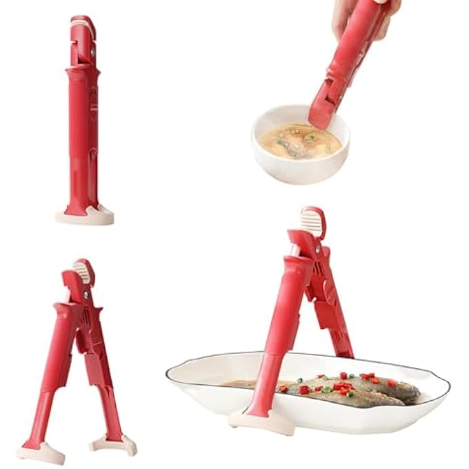 SWIUKPHE حامل مشابك 2 في 1 لفرن الطهي بالميكروويف متعدد الأغراض مضاد للحروق الساخنة، مشابك أطباق الأطباق، ملقط - Image 1