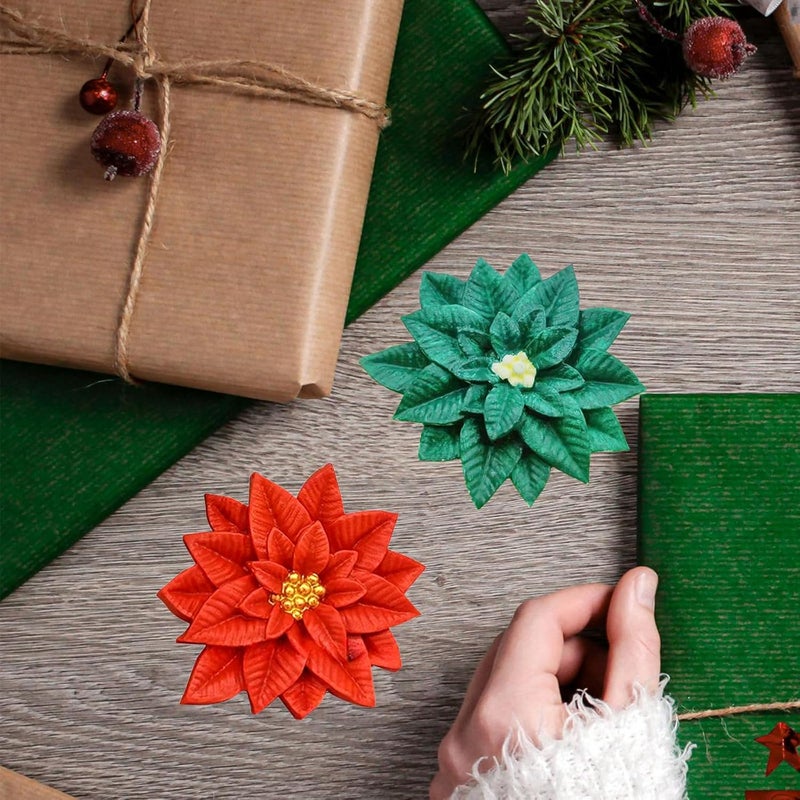 Wehous 2PCS Christmas Holly Leaf Silicone Molds, Christmas Chocolate Fondant Mold for Baking, Plant Leave Resin Candle Soap Mold, Cake Decorating Dessert Mold, DIY Resin Casting Clay Craft Accessories - Image 2