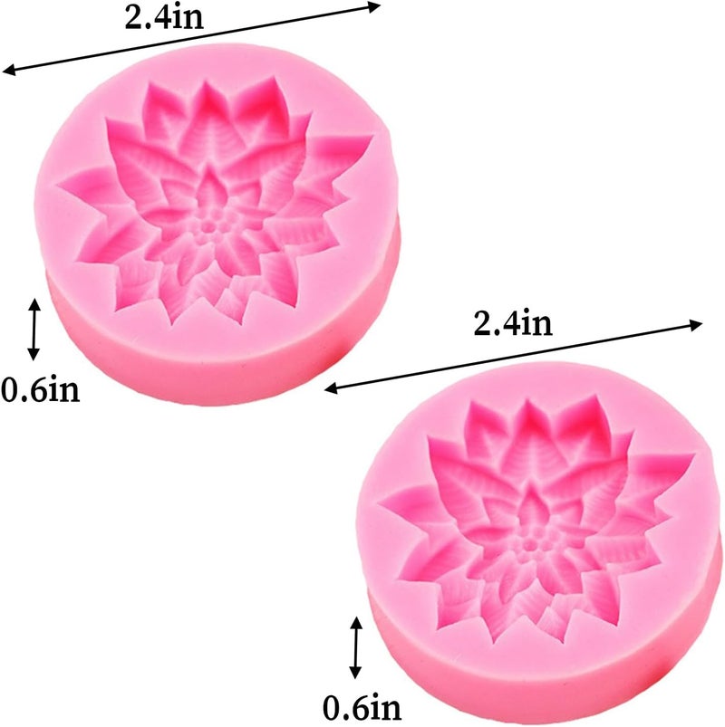 Wehous 2PCS Christmas Holly Leaf Silicone Molds, Christmas Chocolate Fondant Mold for Baking, Plant Leave Resin Candle Soap Mold, Cake Decorating Dessert Mold, DIY Resin Casting Clay Craft Accessories - Image 3