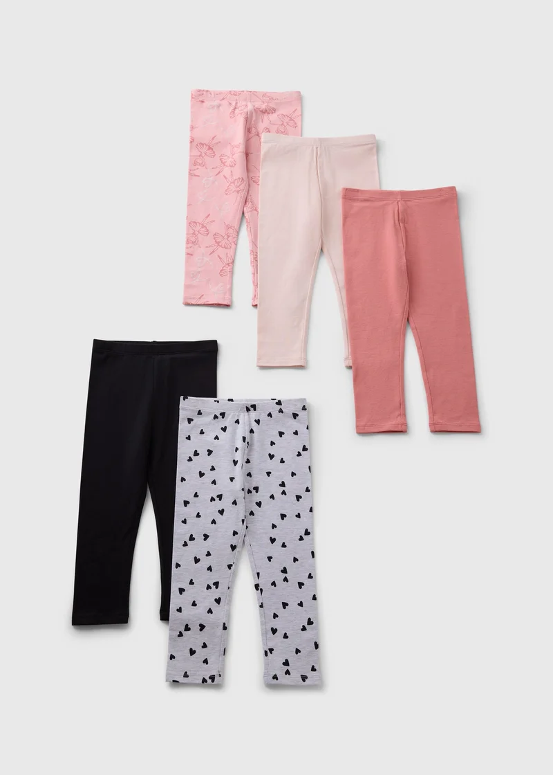 Matalan 5 Pack Girls Multi Coloured Ballerina Leggings